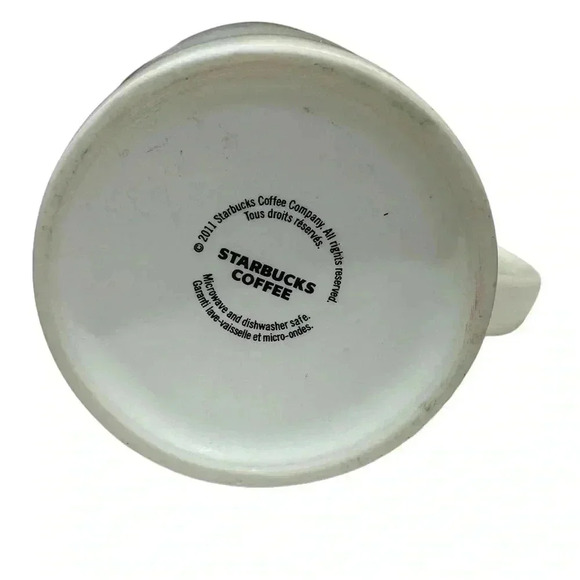 2011 Starbucks "12 Tall" 12oz White W/ Gray & Black Lettering Ceramic - Picture 3 of 4